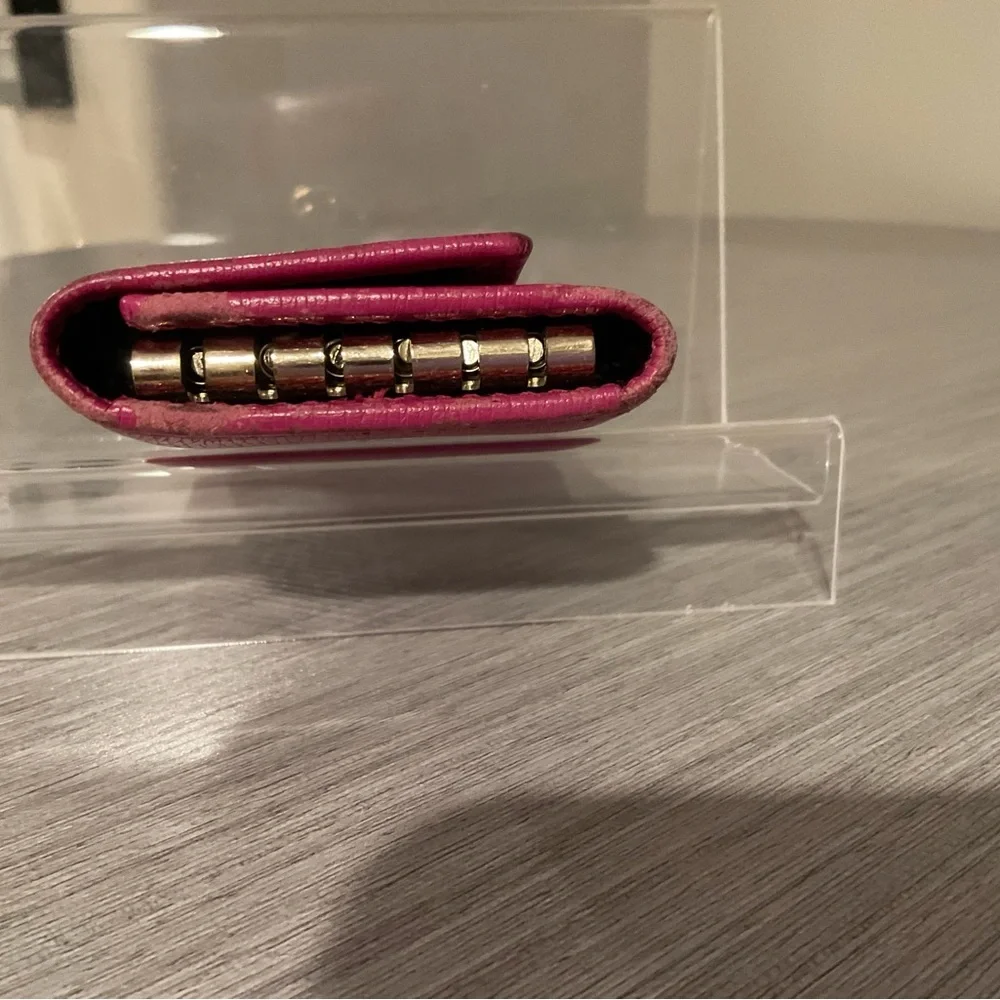 GUCCI Lovely Hearts Pink Leather Key Case
